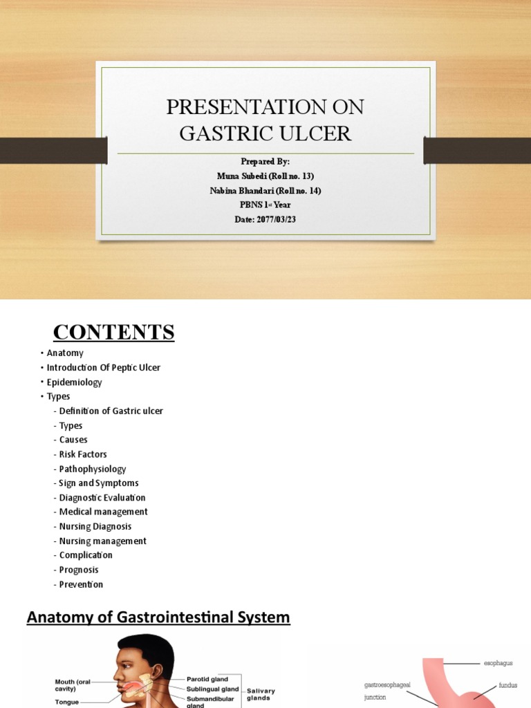 Gastric Ulcer Overview & Management | PDF | Stomach | Gastroenterology