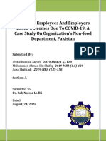 Exploring Employees and Employers Based Outcomes Due To COVID-19. A Case Study On Organization's Non-Food Department, Pakistan