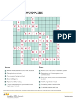 Nutrition Crossword Puzzle: Answer Key