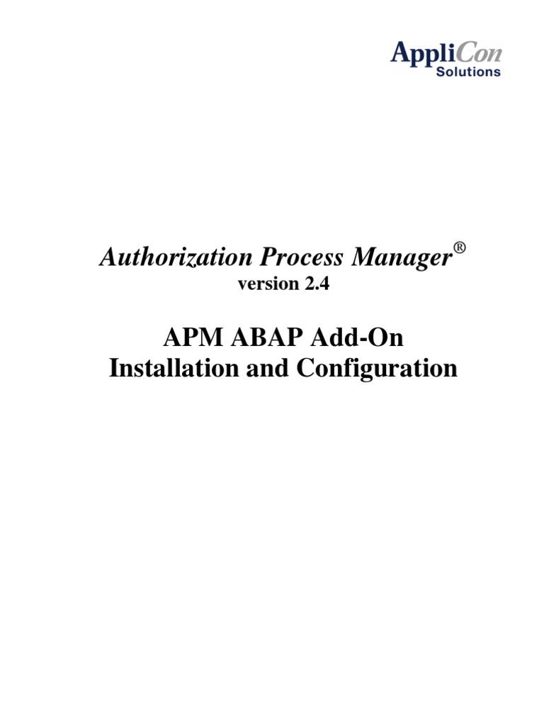 APM v2.4 ABAP Add-On Installation | PDF | Transport Layer Security ...