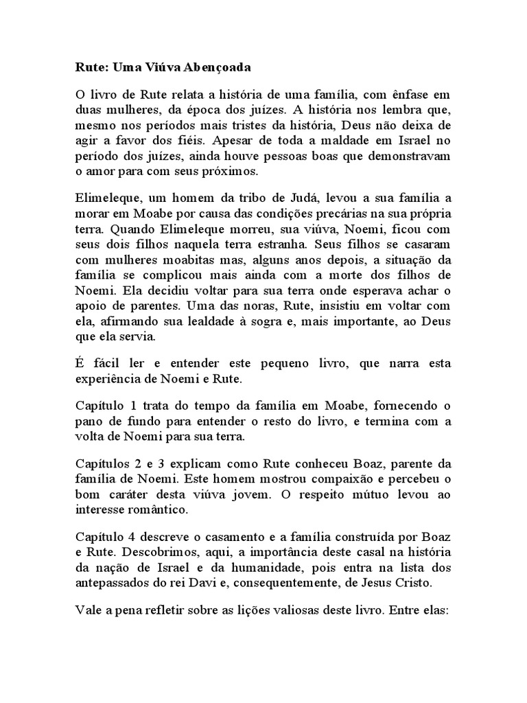 Rute | PDF | Livro de Ruth | Bíblia