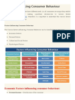 Factors Influencing Consumer Behaviour