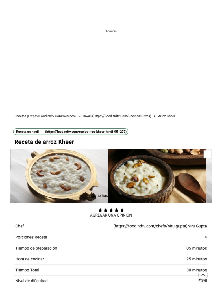 Rice Kheer Recipe How To Make Kheer Kheer Recipes | PDF | Postres | Arroz