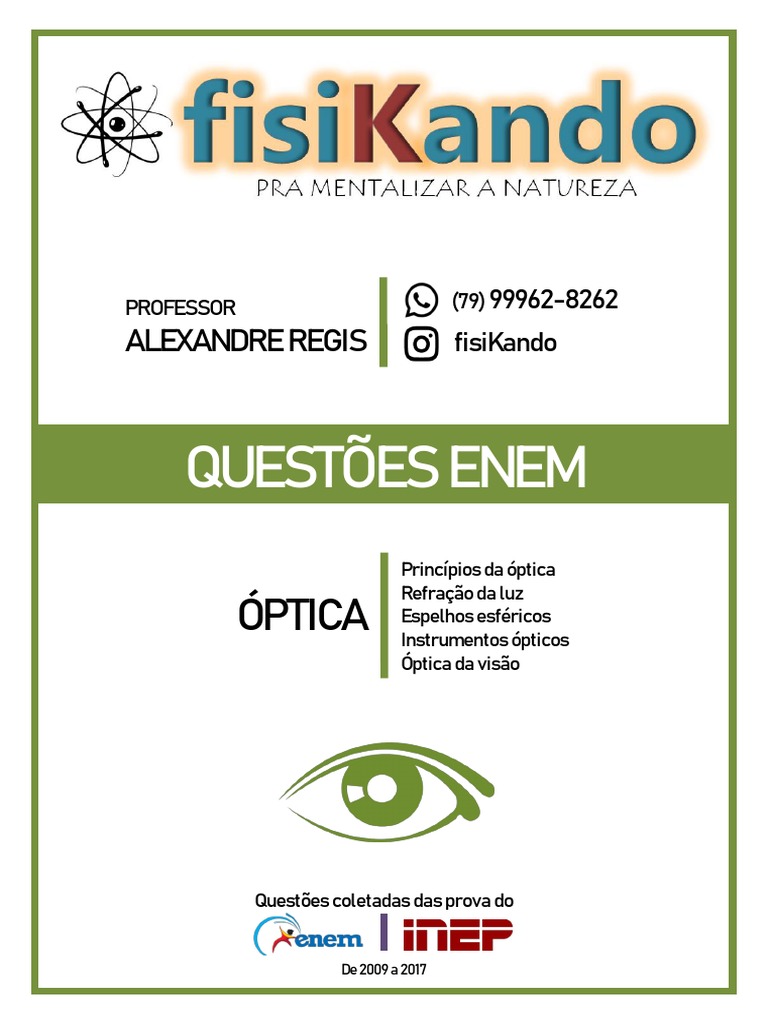 Questões de Óptica para o ENEM | PDF | Ótica