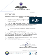 DM Cid No. 021 S. 2021 Submission of School Peace Education Action Plan For School Year 2020 2021