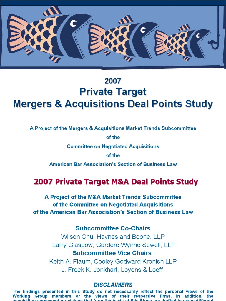 2007 Private Target M&A Deal Points Study | PDF | Mergers And ...
