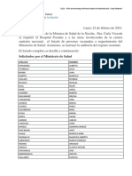 El Gobierno difundió la lista de algunos de los vacunados VIP