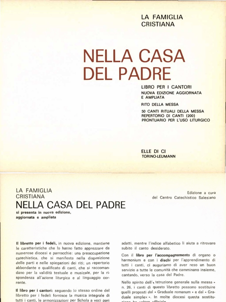 1974 Nella Casa Del Padre Vol Con Melodie | PDF