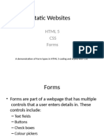 Static Websites: HTML 5 CSS Forms