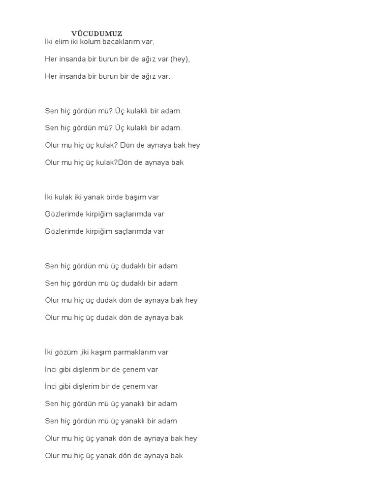 Vucudumuz Sarki Sozleri Pdf Vucudumuz Sarki Sozleri Pdf