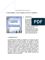 Costo Estándar, Costo Variable & Punto de Equilibrio