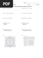 Writing Equations of Circles: X X y y y y X X