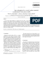 Copper and Strontium Adsorption by A Novel Carbon Material Manufactured From Pecan Shells