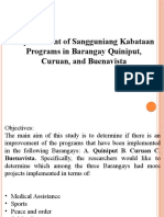 Improvement of Sangguniang Kabataan Programs in Barangay Quiniput, Curuan, and Buenavista