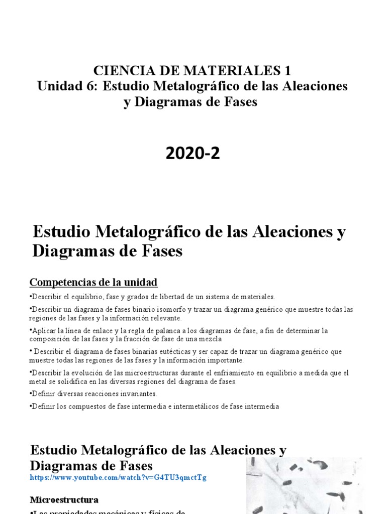Estudio de Aleaciones y Diagramas de Fases | PDF | Fase (materia ...
