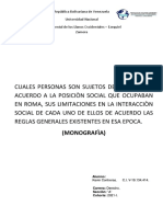 PERSONAS Y SUJETOS DE DERECHO EN EL DERECHO ROMANO