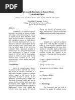 Experiment 2: Kinematics of Human Motion Laboratory Report