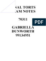 Final Torts Exam Notes 70311 Gabriella Dunworth 99134951