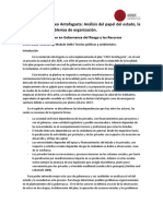 Gobernanza en Creo Antofagasta Análisis Del Papel Del Estado, La Sociedad y Los Problemas de Organización