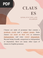 CLAUSES - Kinds, Function, and Examples