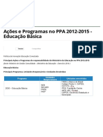 Ações e Programas No PPA 2012-2015 - Educação Básica - Ministério Da Educação