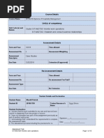 Assessment 2 Cluster SITXMGT001, SITXMGT002 Performance