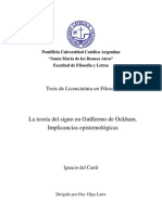 La Teoría Del Signo en Guillermo de Ockham