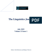 The Linguistics Journal: July 2019 Volume 13 Issue 1