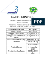 Kartu Kontrol Budidaya Lele Bioflok Autotrof 2020