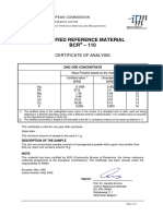 Certified Reference Material BCR - 110: Certificate of Analysis