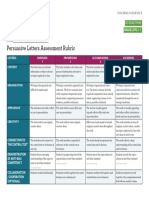 Persuasive Letters Assessment Rubric: Do Something Grade Level 3-5