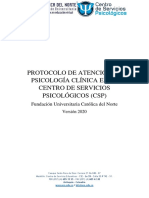 Versión Pre Practica Protocolo de Atención en Psicología Clínica en El Centro de Servicios Psicológicos (CSP)