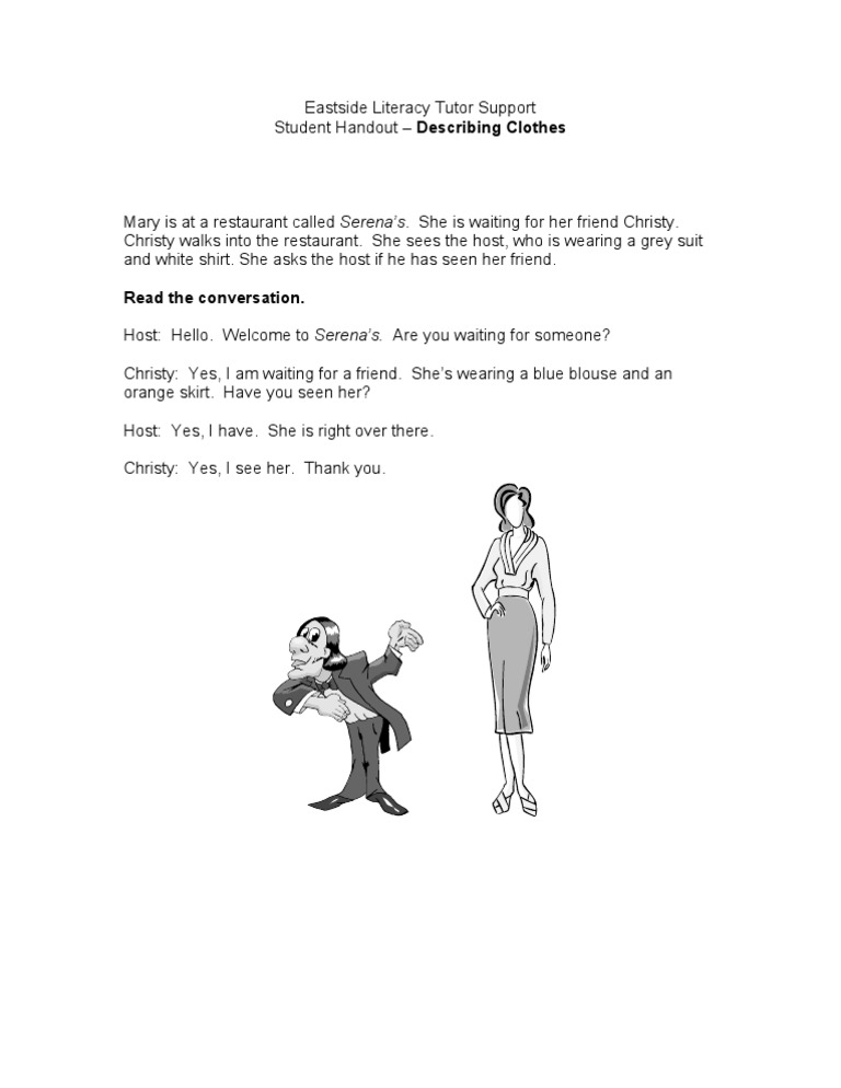 Describing Clothes: Student Handout | PDF