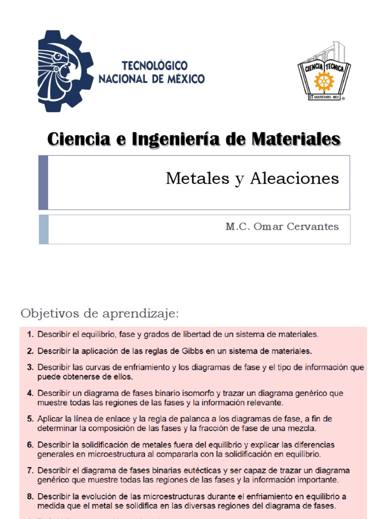 Diagramas de Fases en Metales y Aleaciones | PDF | Fase (materia ...