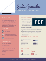 Peach and Blue Simple Creative Resume