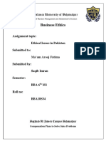 Saqib Imran Ethical Issues