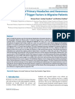 Clinical Profile of Primary Headaches and Awareness of Trigger Factors in Migraine Patients