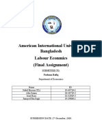 American International University, Bangladesh Labour Econmics (Final Assignment)