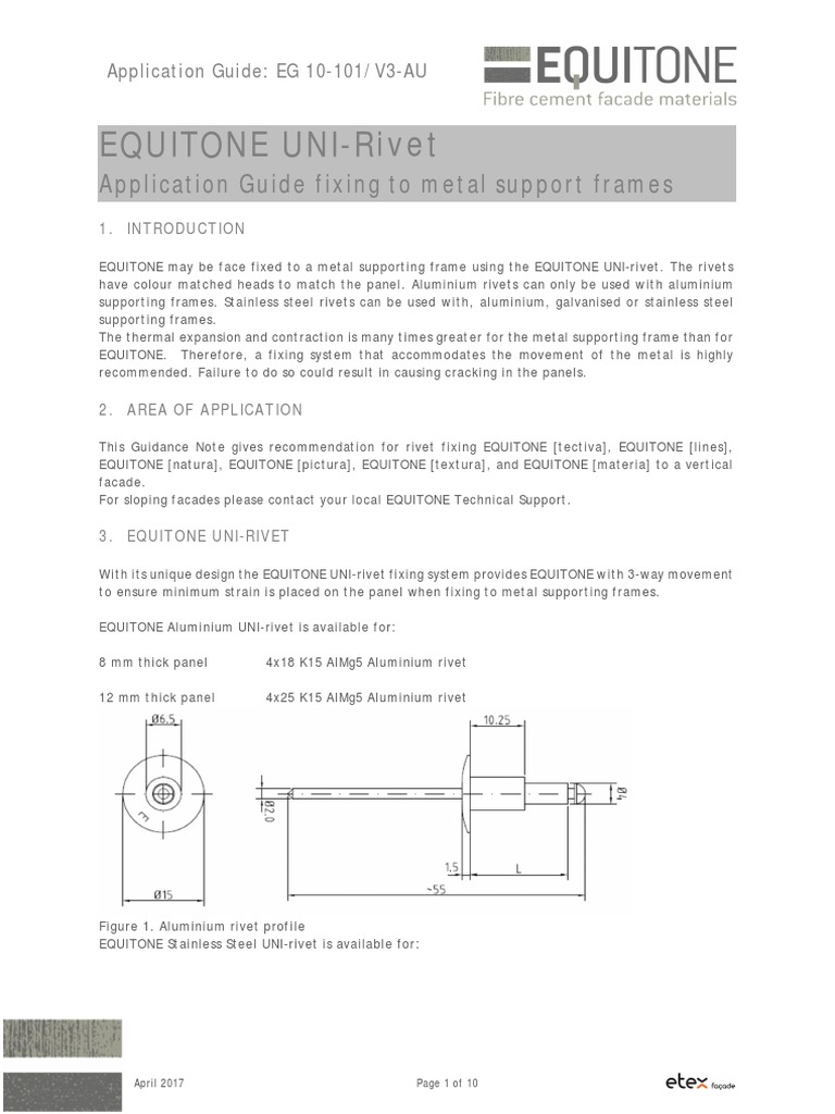 EG 10101 V3AU UniRivet Application Guide PDF Rivet Drill