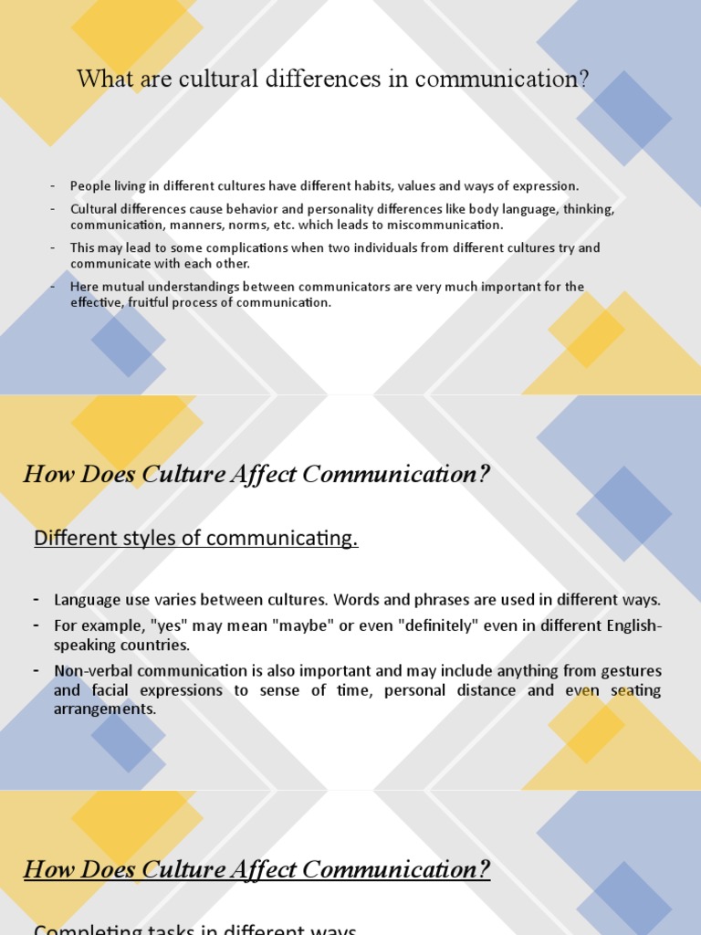 Cultural Differences in Communication Styles | PDF | Body Language ...