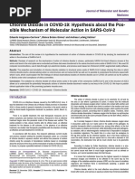 Chlorine Dioxide in Covid19 Mechanism of Molecular Action in Sarscov2