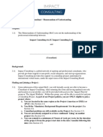 Impact Consulting - Consultant Memorandum of Understanding