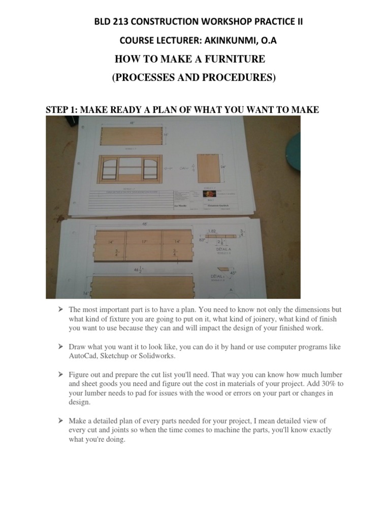 Furniture Making Guide: Step-by-Step Process | PDF | Varnish | Wood