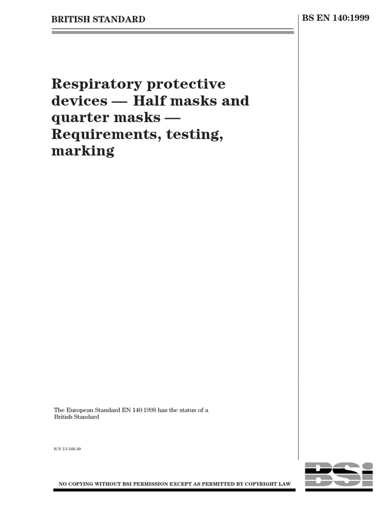 EN 140:1998 Respiratory Device Standards | PDF | Breathing | Nature