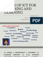 Roles of Ict For Teaching and Learning: Prepared By: Arlyn Vasquez Operia Chrisjohn de Guzman Pula