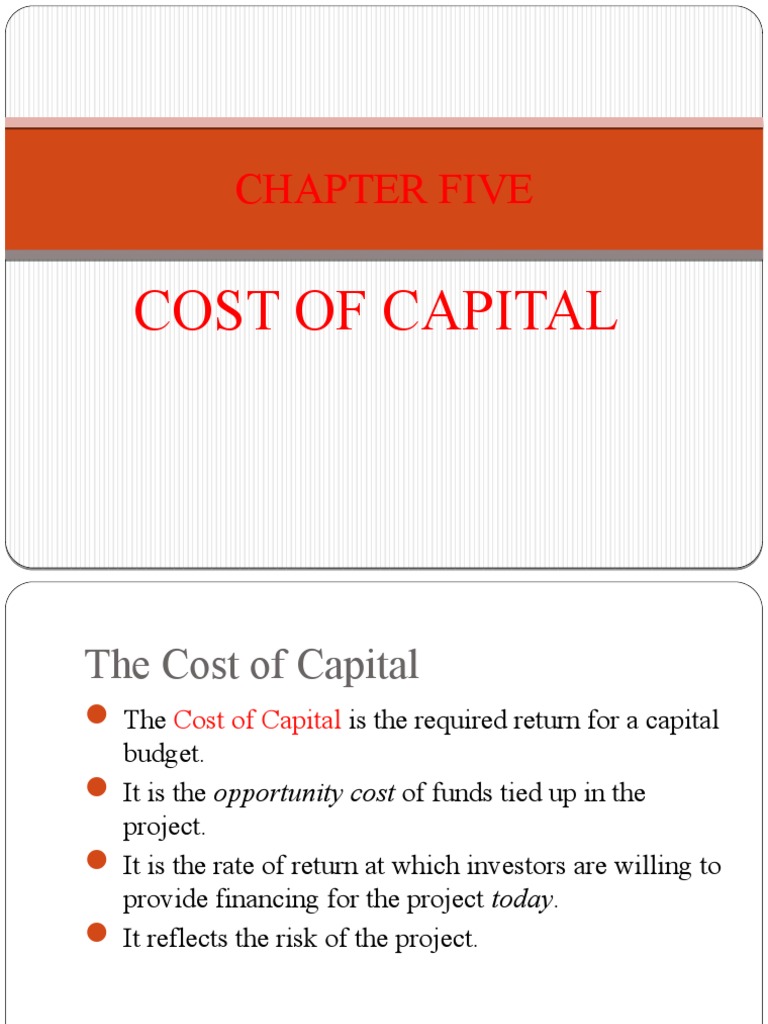 Chapter 6 cost of capital pdf cost of capital bonds finance 