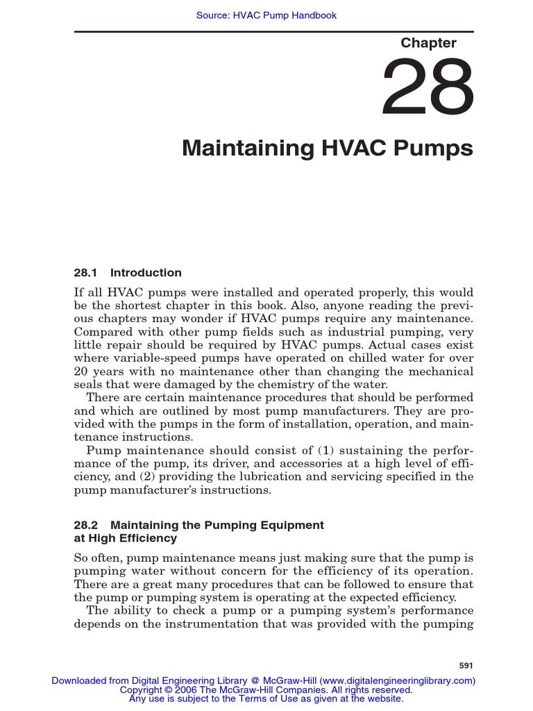 Maintaining HVAC Pumps Source HVAC Pump Handbook PDF Pump Watt