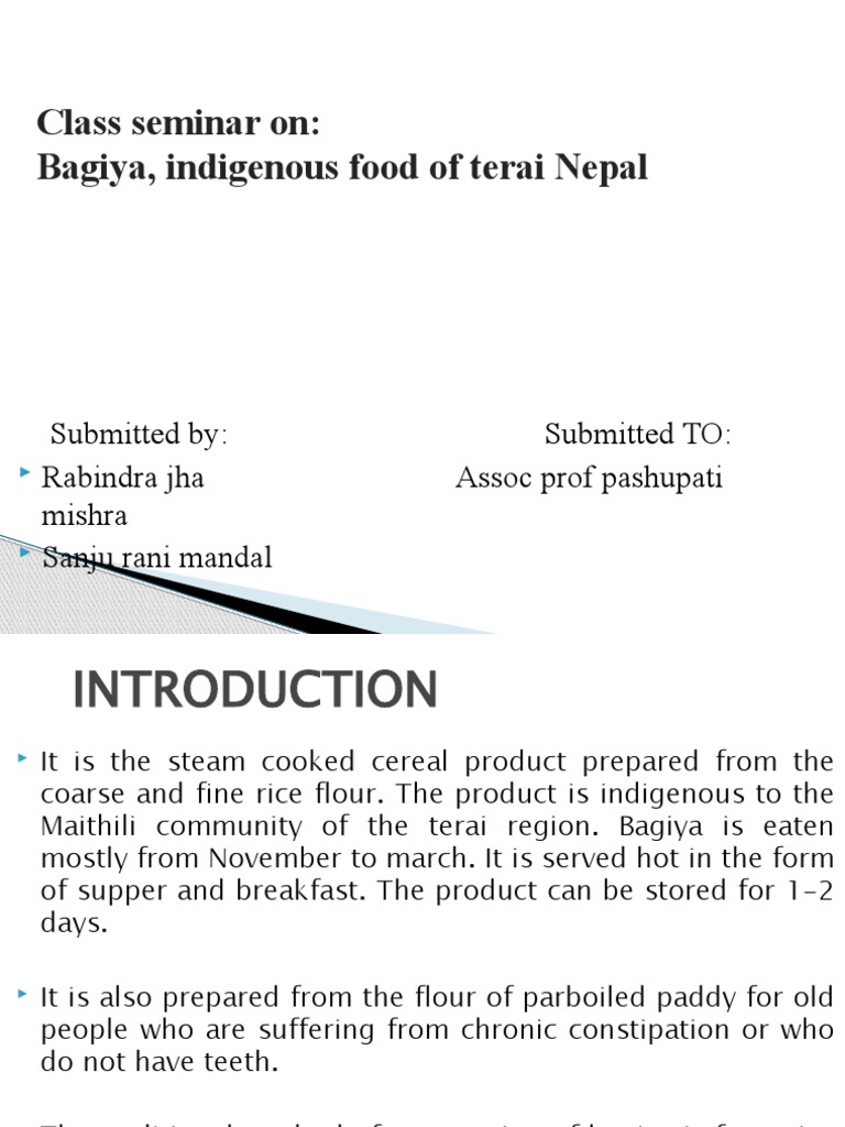 Bagiya: Traditional Terai Snack Recipe | PDF | Rice | Dough