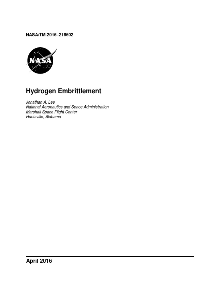NASA-TM-2016-218602 - Hydrogen Embrittlement | PDF | Fracture