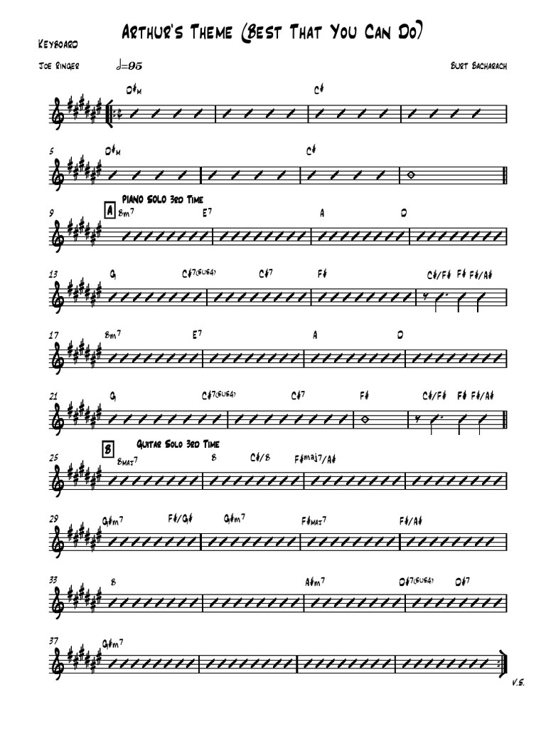 Arthurs Theme Keys | PDF | Keyboard Instruments | Musical Instruments